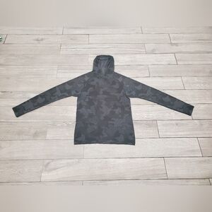 Lululemon men' black gray metal vent tech  geo camo active hoodie sweater size M